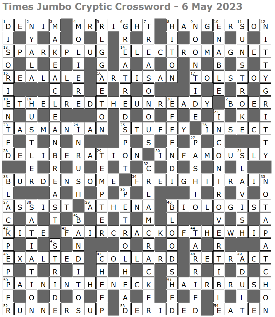 Times Jumbo Cryptic Crossword 1564 – Lucian Poll's Web Ramblings
